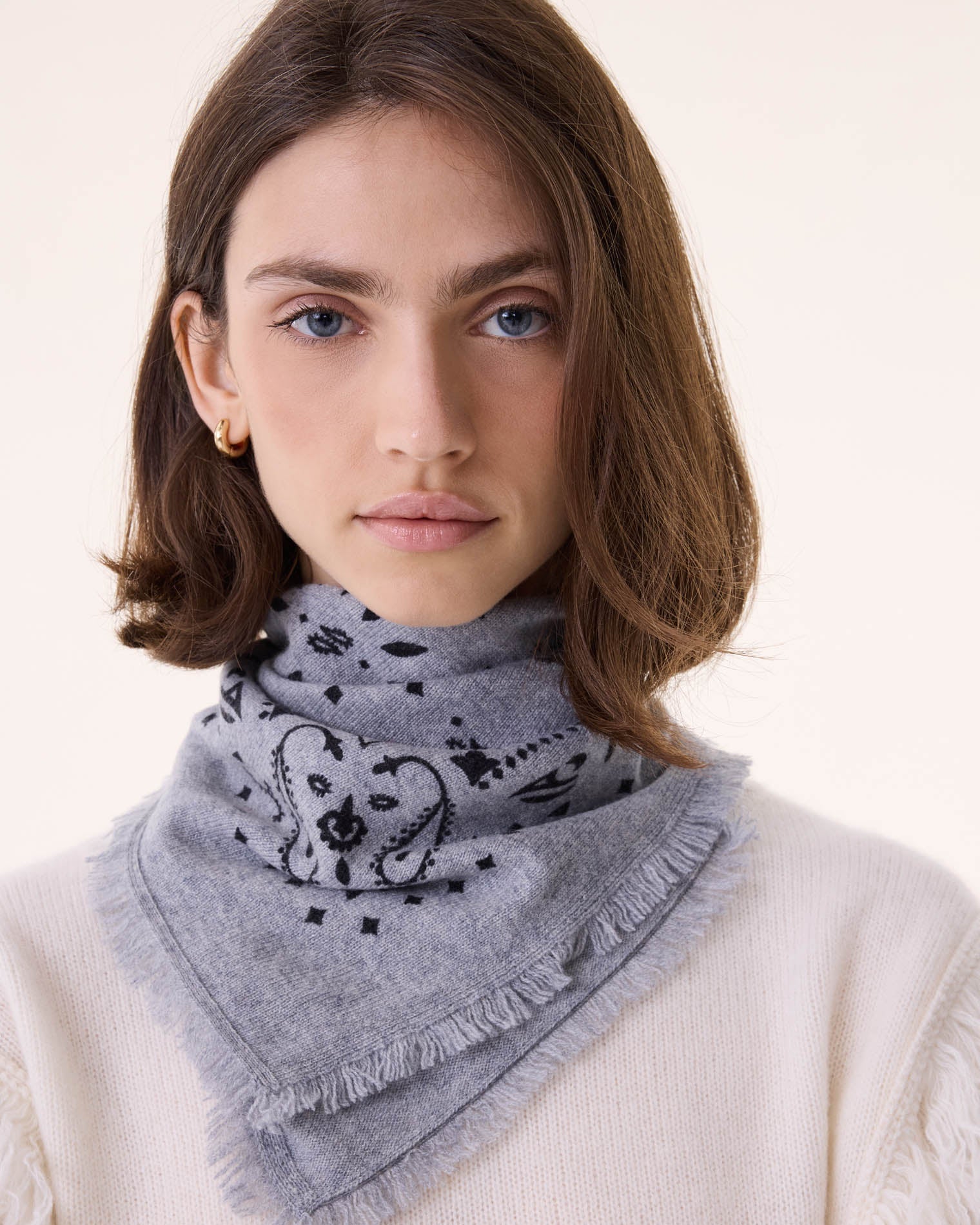KUJTEN Small Bandana Hachi Marl Gray - Bandana - stre