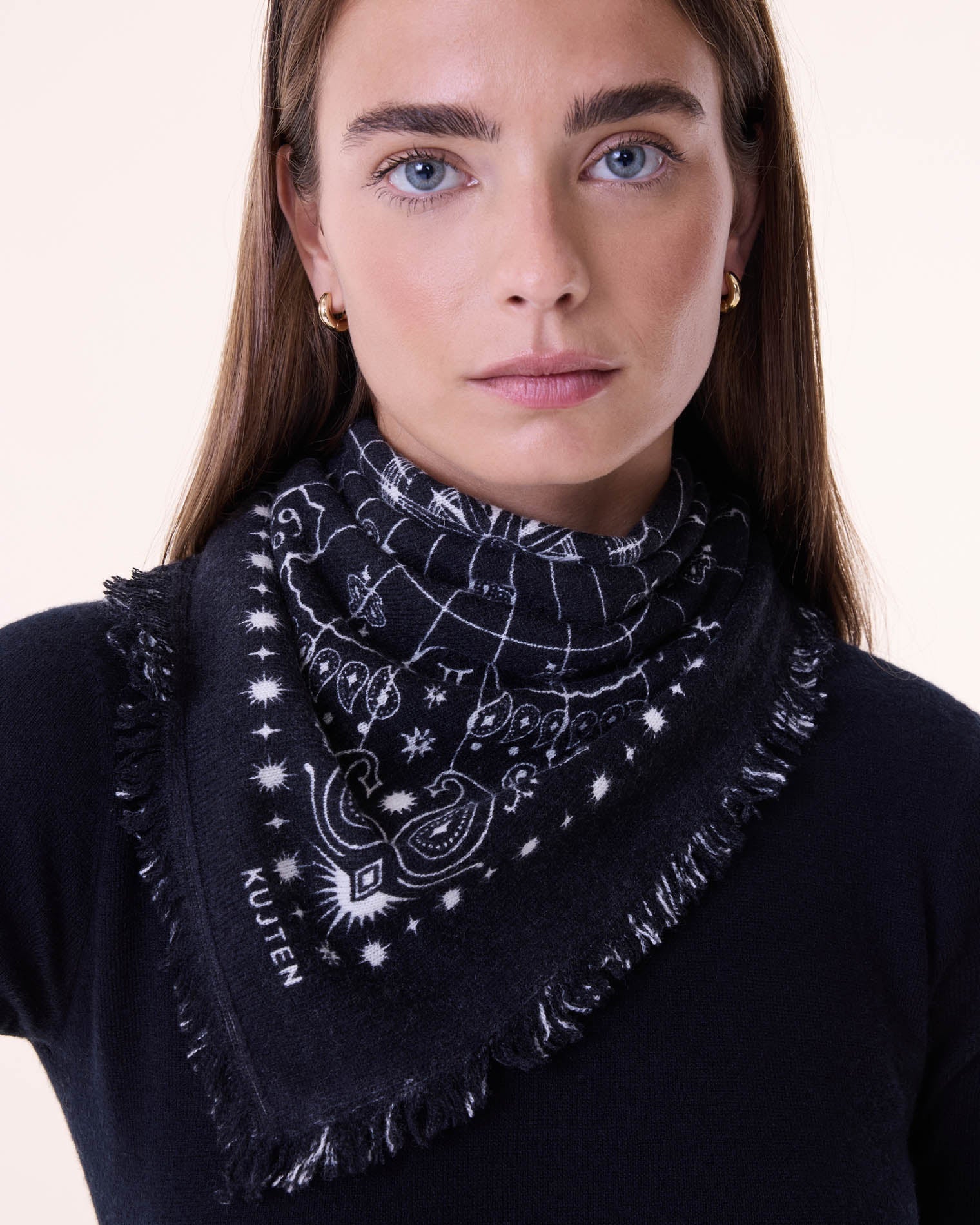 KUJTEN Small Bandana Hachi Astro Black - Bandana - stre