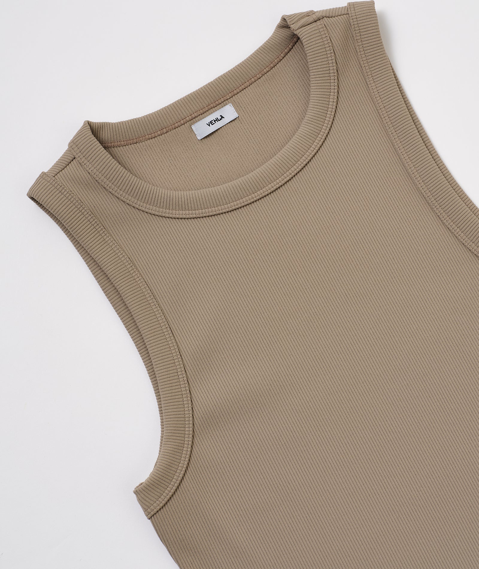 VEHLA RIBBED TANK - TAUPE - Ribbed Atlet - stre
