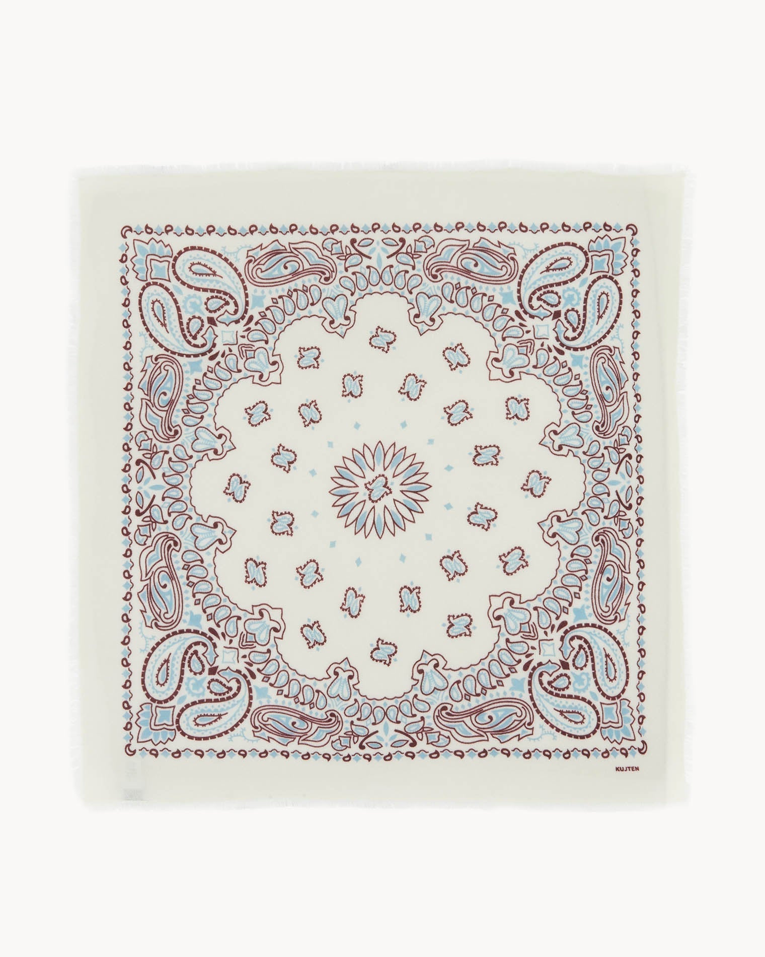 KUJTEN Large Bandana Hachiko Bico White, Burgundy Sienna - Bandana