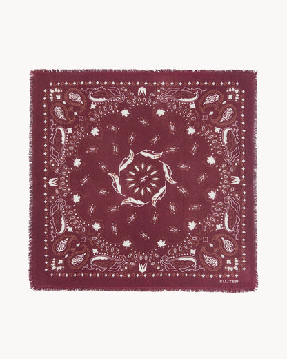KUJTEN Large Bandana Hachiko Feather Bico Burgundy - Bandana