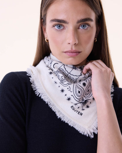 KUJTEN Small Bandana Hachi Astro White - Bandana - stre