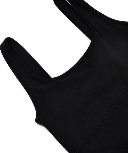 VEHLA CROPPED TANK - BLACK - Crop Atlet - stre