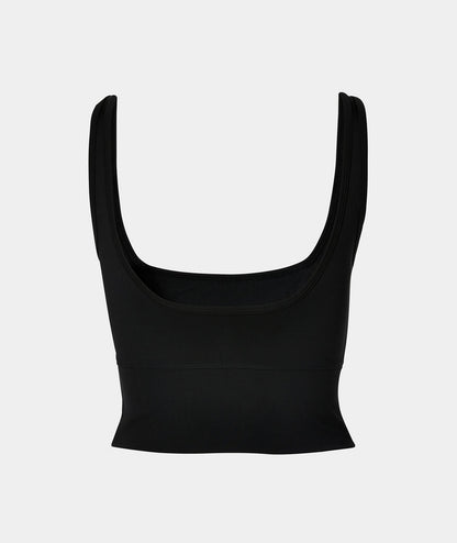 VEHLA CROPPED TANK - BLACK - Crop Atlet - stre