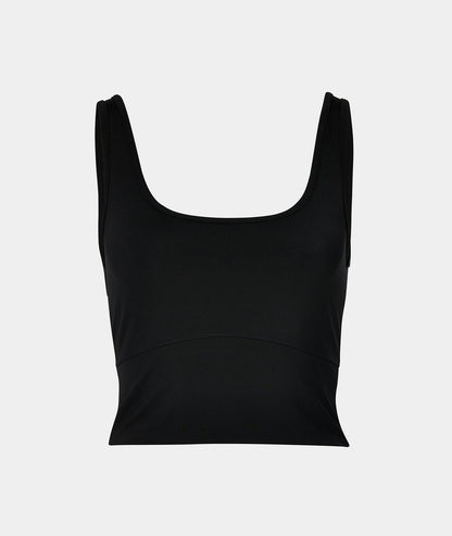 VEHLA CROPPED TANK - BLACK - Crop Atlet - stre