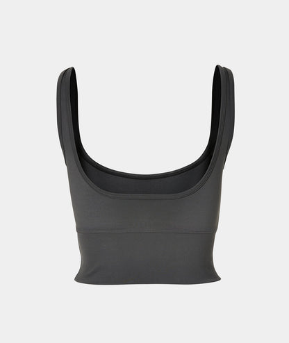 VEHLA CROPPED TANK - SMOKE - Crop Atlet - stre