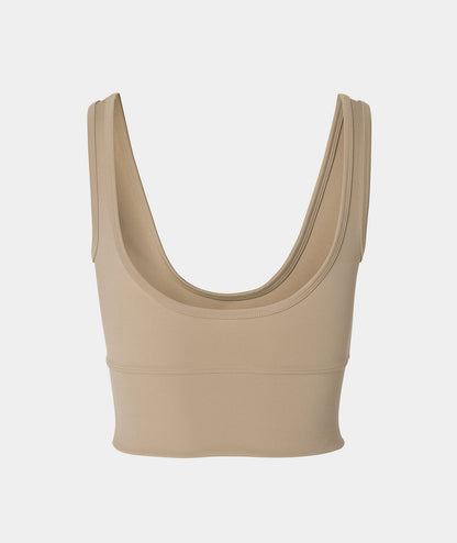 VEHLA CROPPED TANK - TAUPE - Crop Atlet - stre