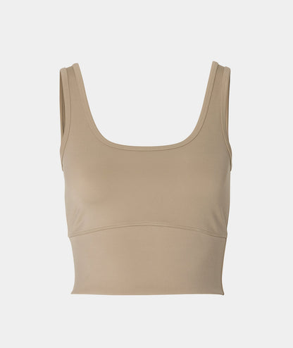 VEHLA CROPPED TANK - TAUPE - Crop Atlet - stre