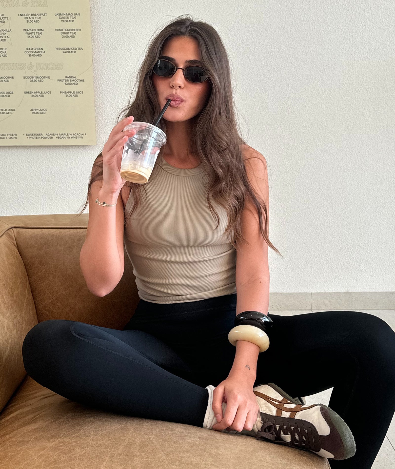 VEHLA RIBBED TANK - TAUPE - Ribbed Atlet - stre